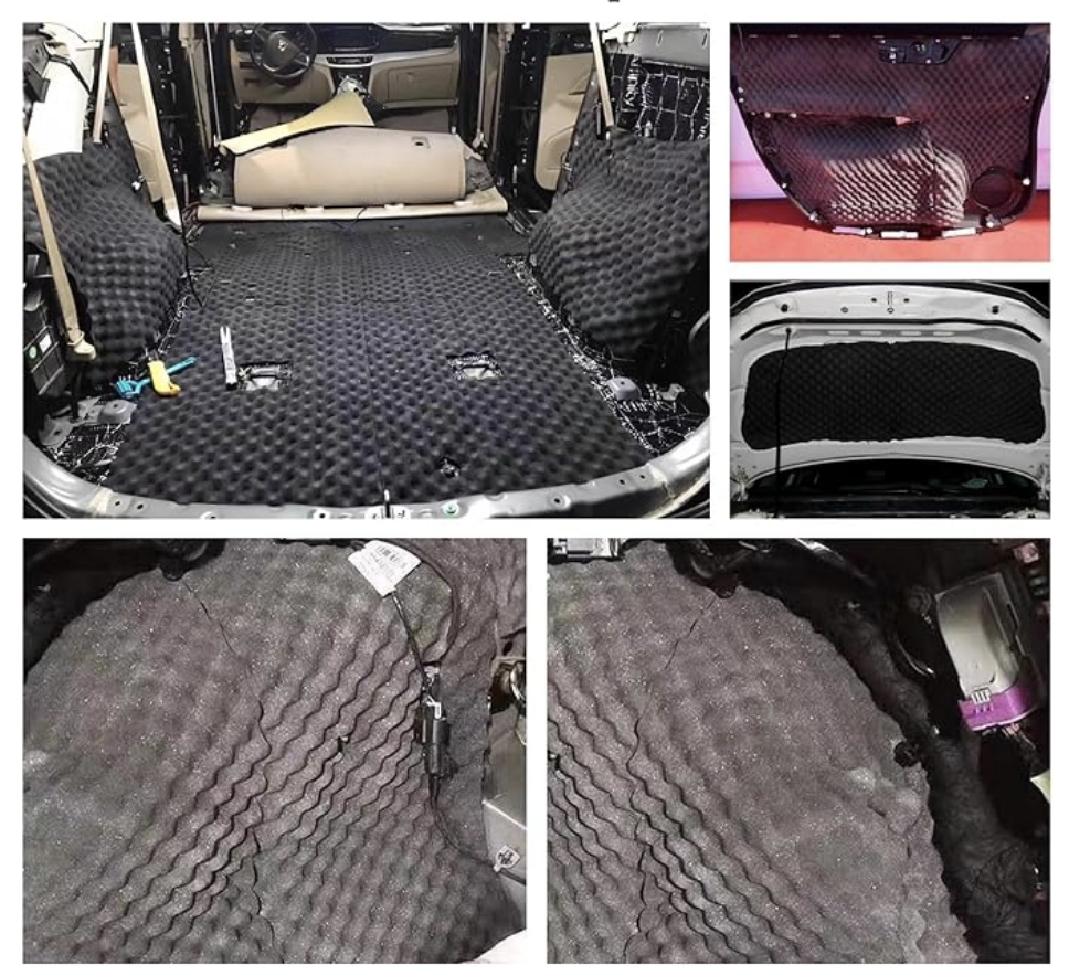 Tapis Insonorisant pour Voiture,Amortissement Isolation Phonique Mousse Acoustique Anti-Bruit Coton,Cellule Mousse Auto Adhésif Isolation Thermique Boutre 